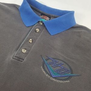 Vintage HARLEY DAVIDSON Polo (Large) 100%Cotton